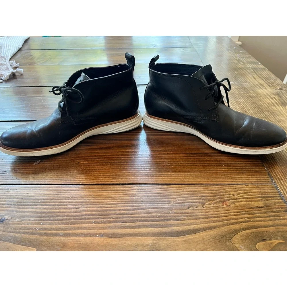 Cole Haan Zerogrand Mens Black Leather Chukka Boots C25585 Size 10M